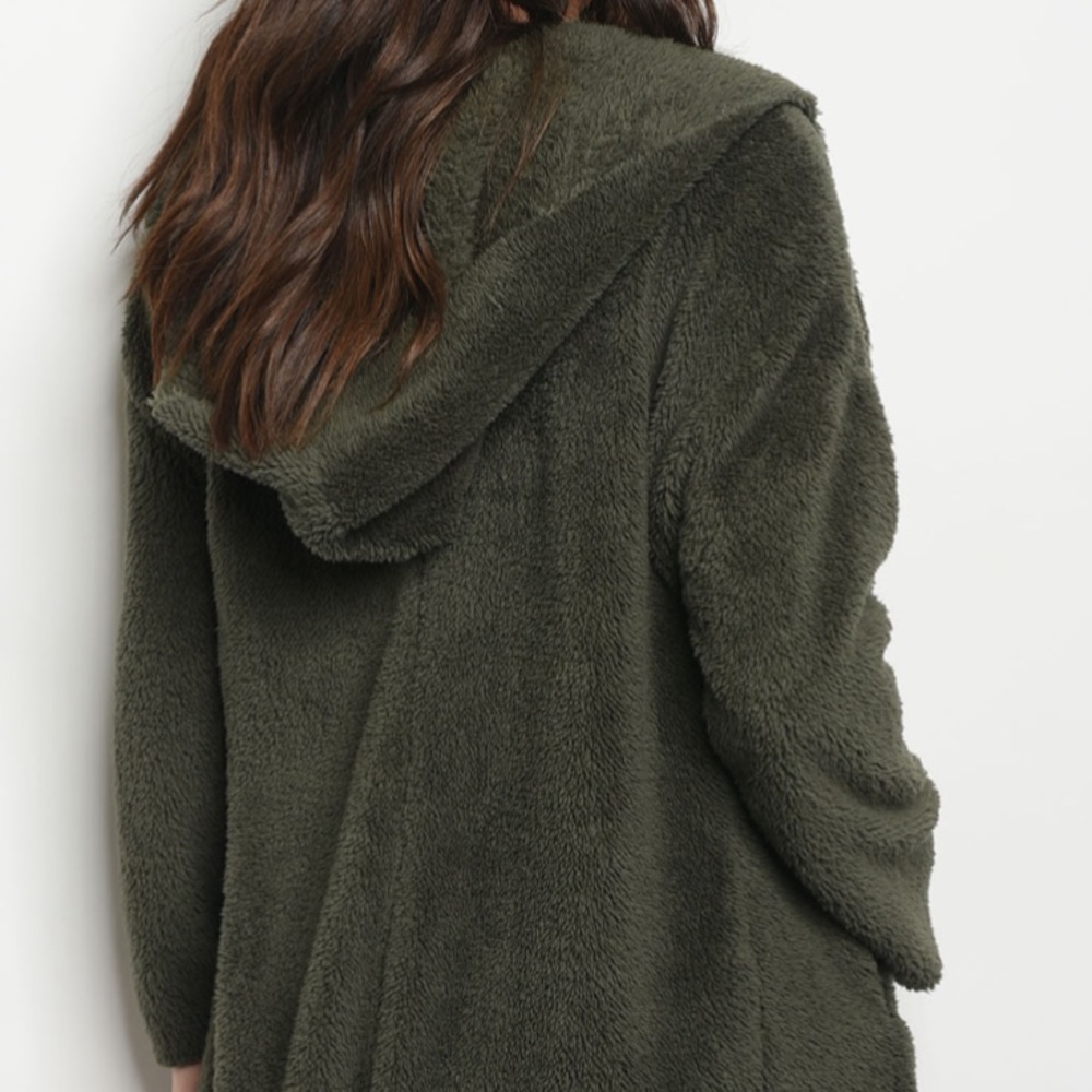 RESTOCK OLIVE Sherpa Teddy bear fleece - Hoodie - Picture 3 of 4
